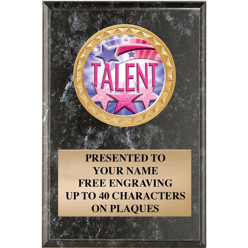 4" X 6" BLK MBL INSERT PLQ