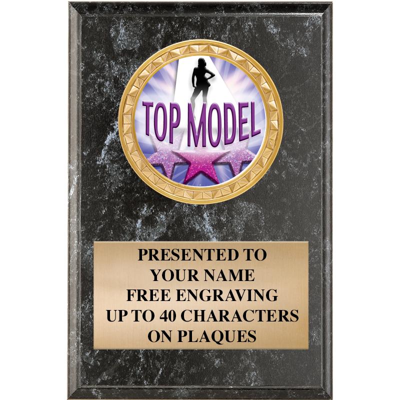 4" X 6" BLK MBL INSERT PLQ