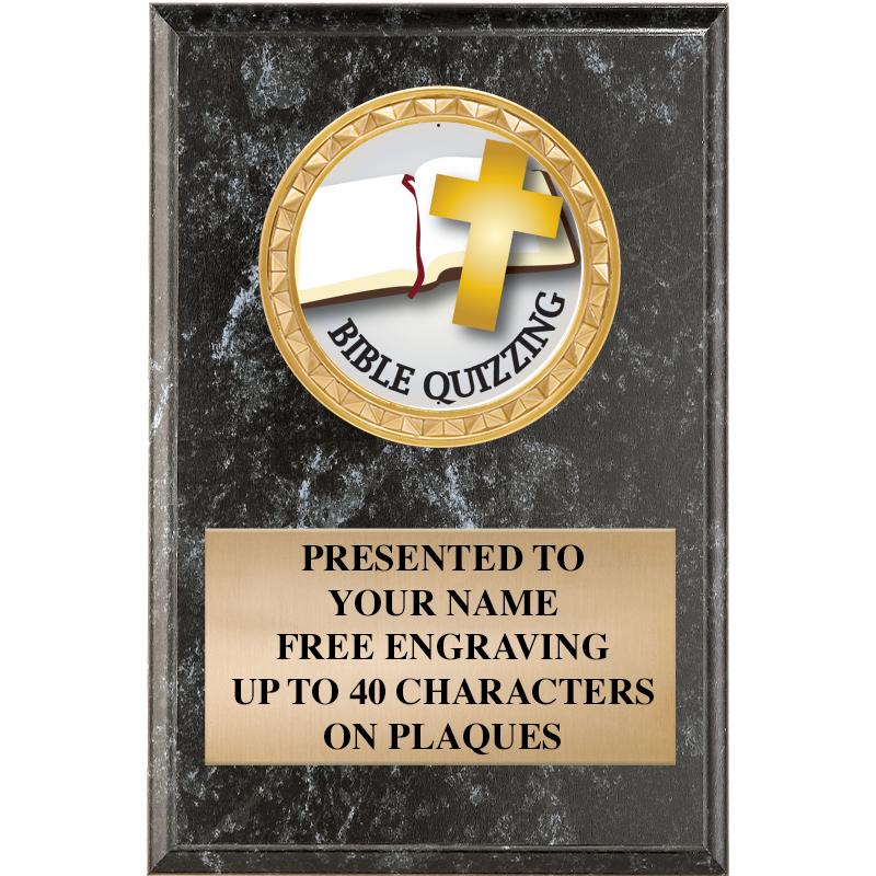 4" X 6" BLK MBL INSERT PLQ