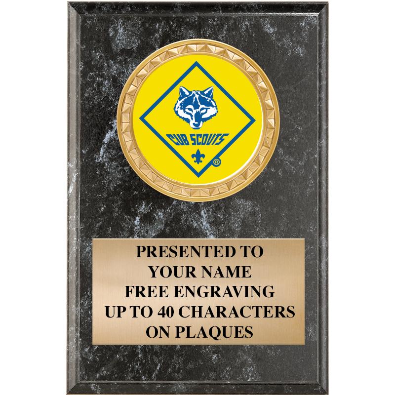 4" X 6" BLK MBL INSERT PLQ