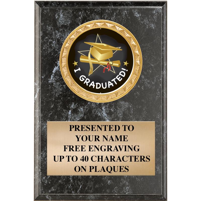 4" X 6" BLK MBL INSERT PLQ