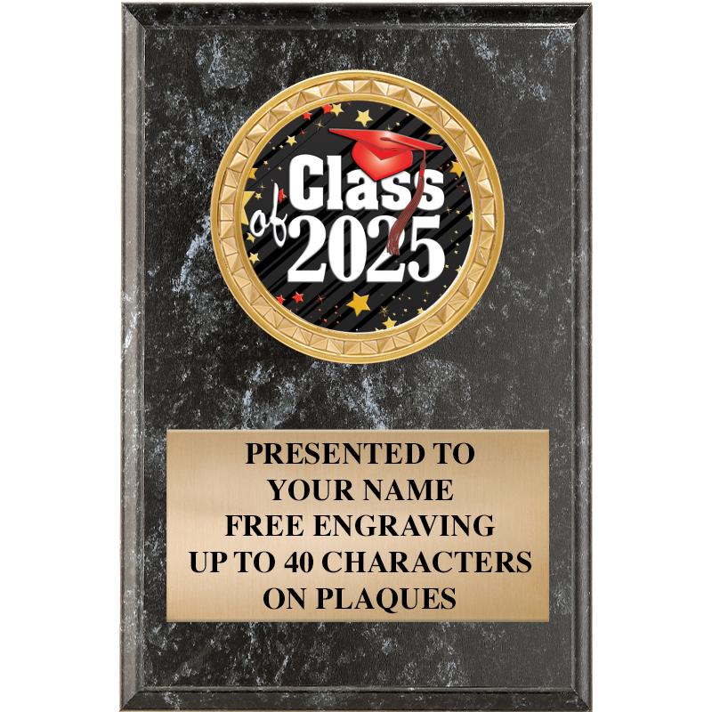 4" X 6" BLK MBL INSERT PLQ