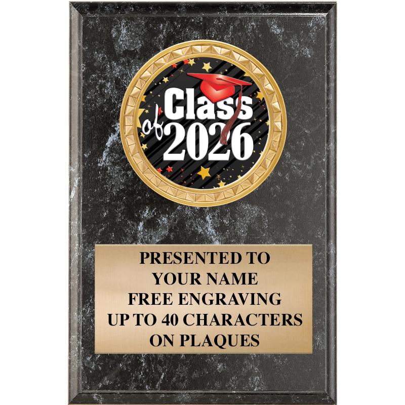 4" X 6" BLK MBL INSERT PLQ