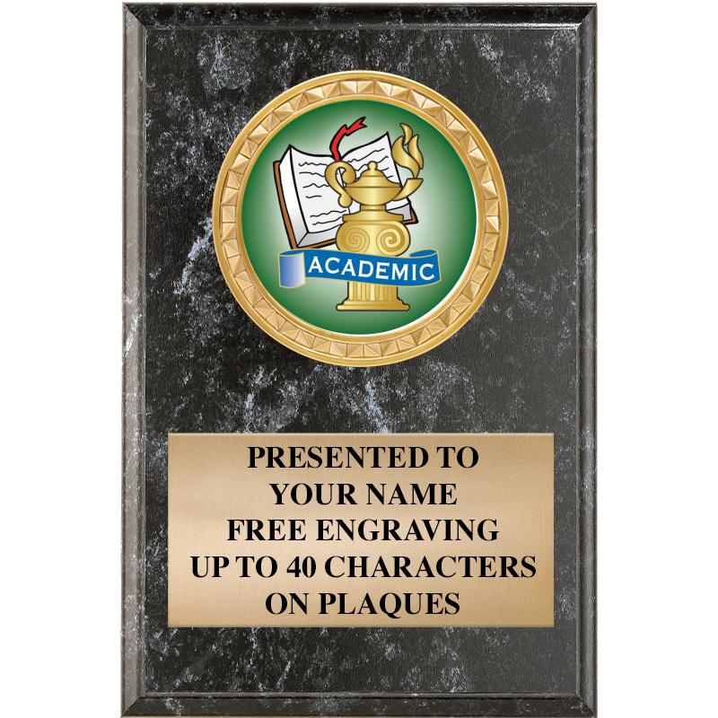 4" X 6" BLK MBL INSERT PLQ