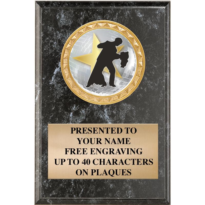 4" X 6" BLK MBL INSERT PLQ