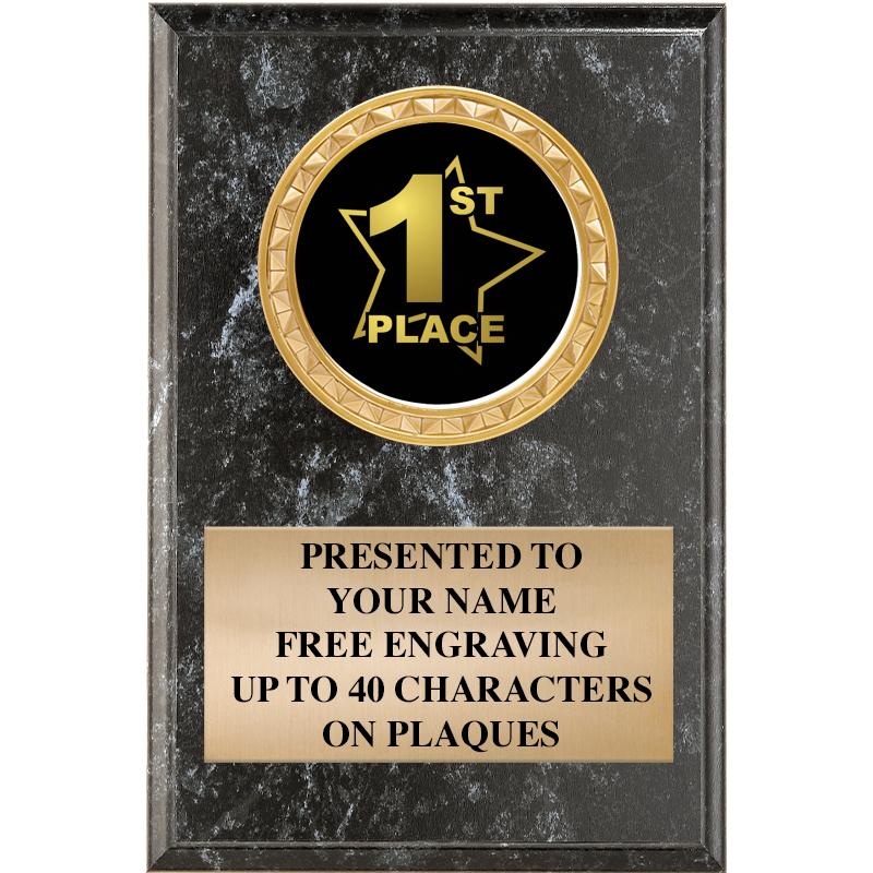 4" X 6" BLK MBL INSERT PLQ