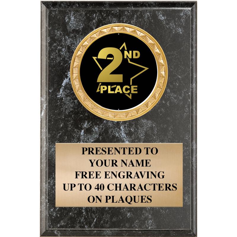 4" X 6" BLK MBL INSERT PLQ