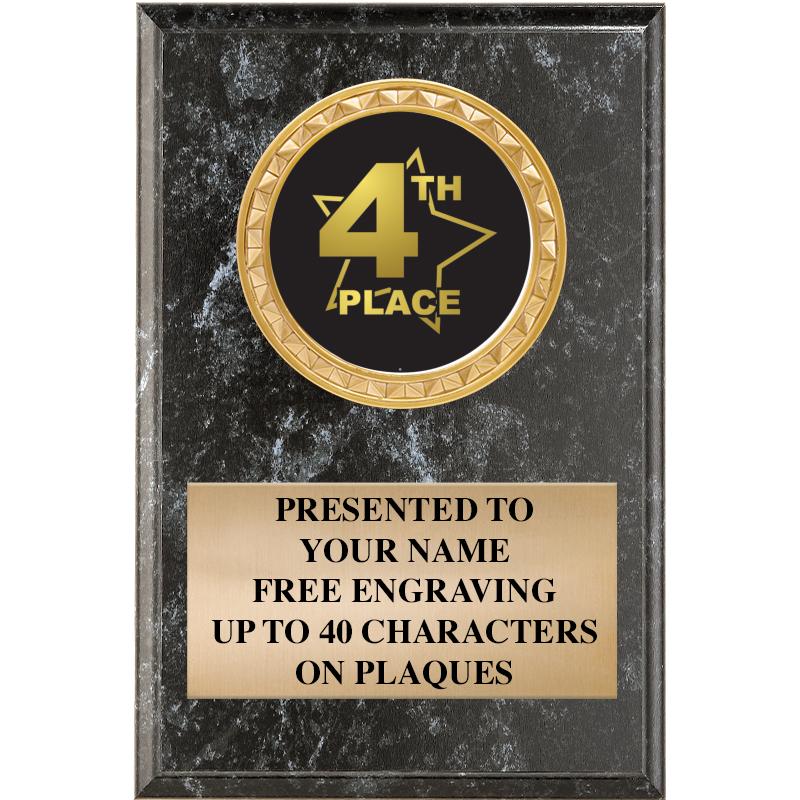 4" X 6" BLK MBL INSERT PLQ