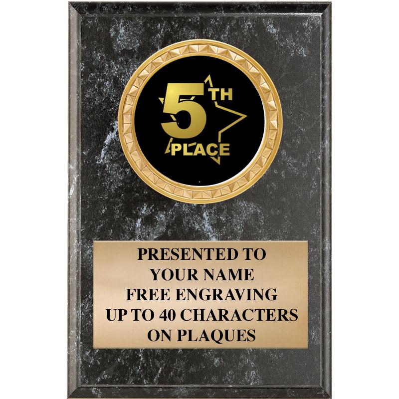 4" X 6" BLK MBL INSERT PLQ