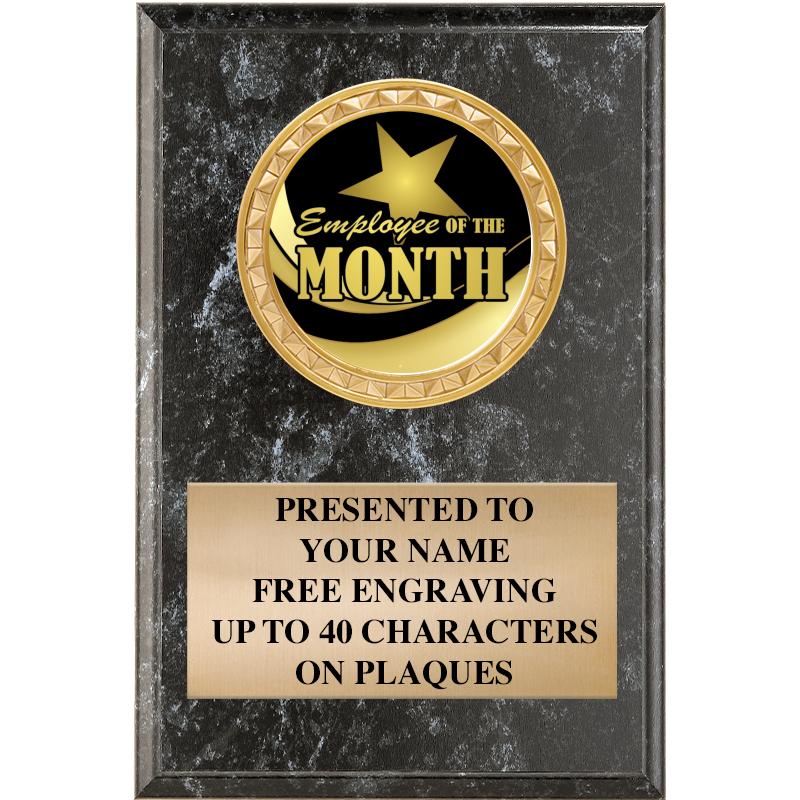 4" X 6" BLK MBL INSERT PLQ