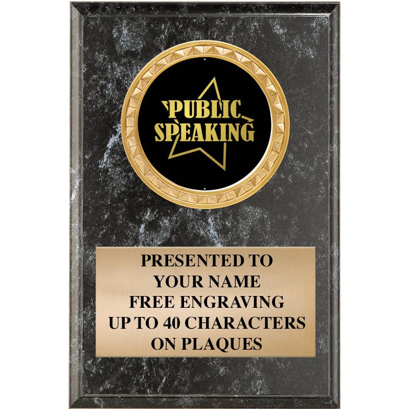 4" X 6" BLK MBL INSERT PLQ