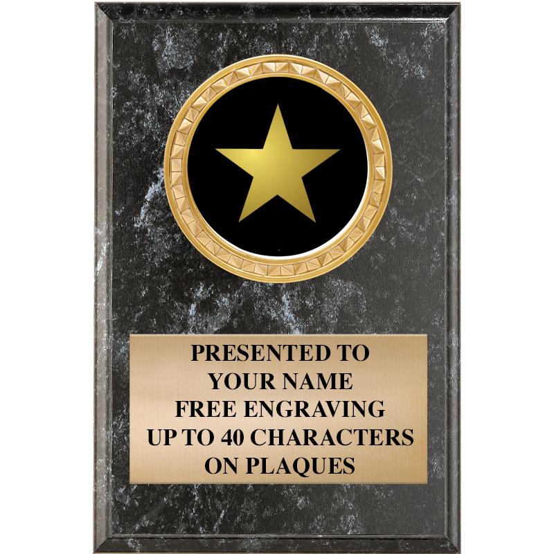 4" X 6" BLK MBL INSERT PLQ