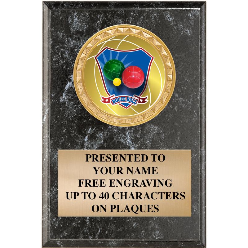 4" X 6" BLK MBL INSERT PLQ