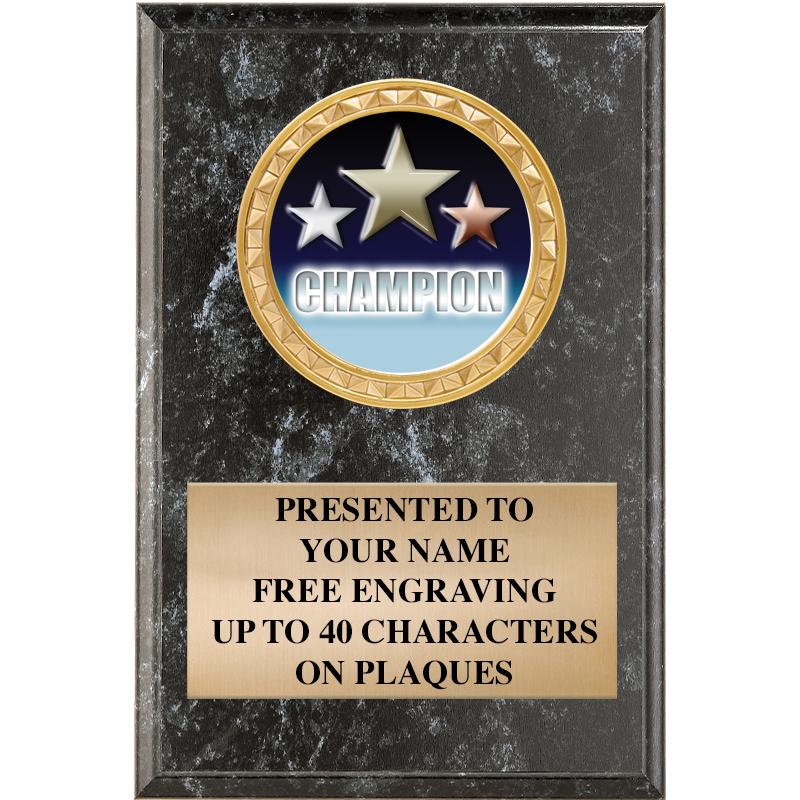 4" X 6" BLK MBL INSERT PLQ