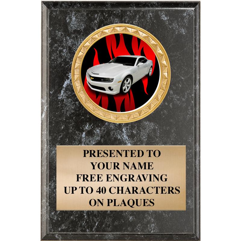 4" X 6" BLK MBL INSERT PLQ