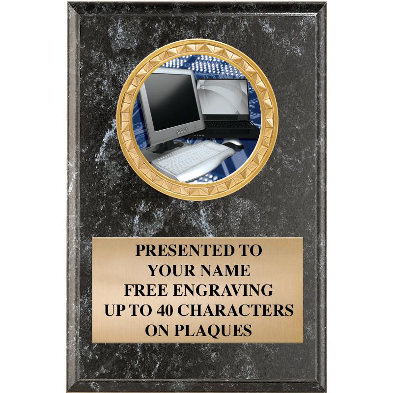 4" X 6" BLK MBL INSERT PLQ