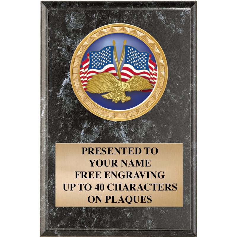 4" X 6" BLK MBL INSERT PLQ