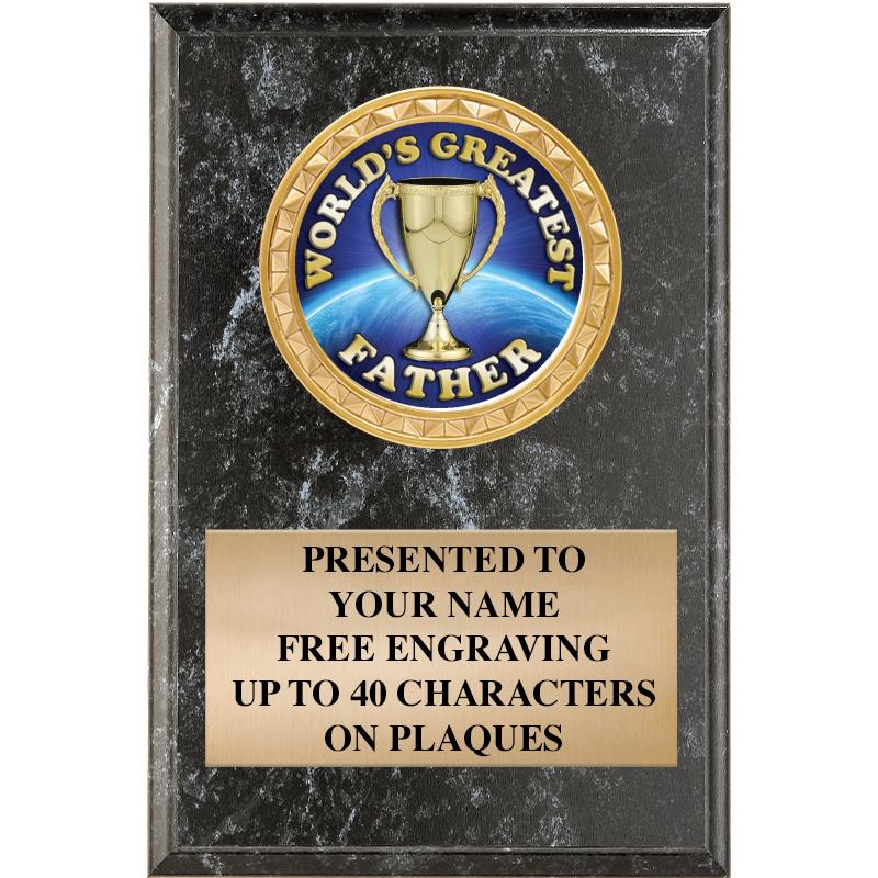 4" X 6" BLK MBL INSERT PLQ