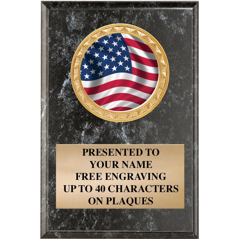 4" X 6" BLK MBL INSERT PLQ