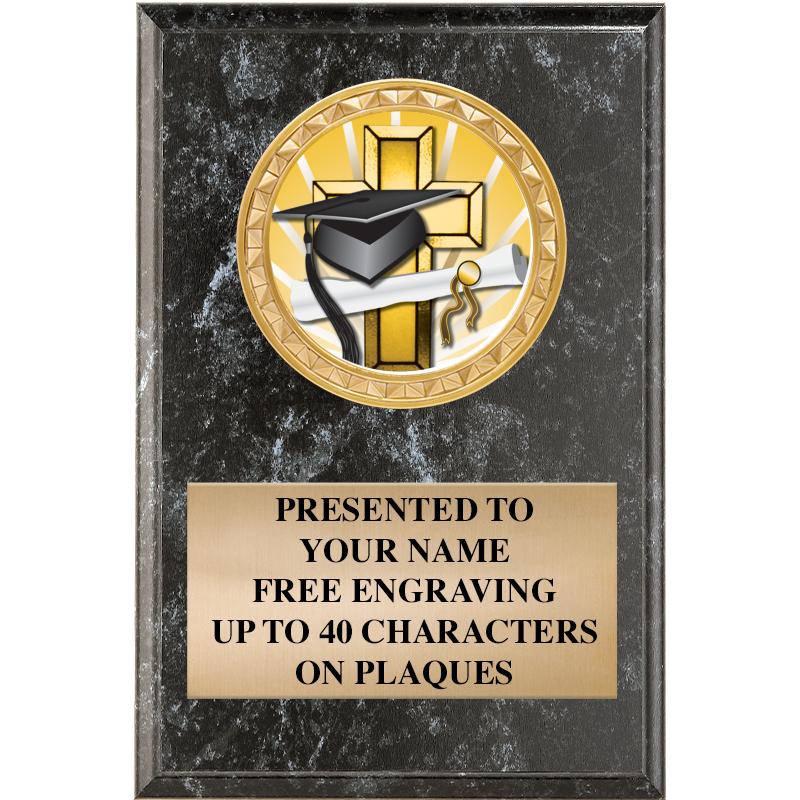 4" X 6" BLK MBL INSERT PLQ