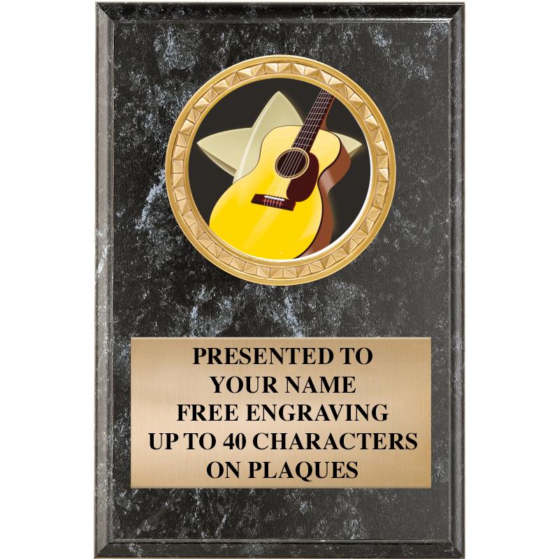 4" X 6" BLK MBL INSERT PLQ