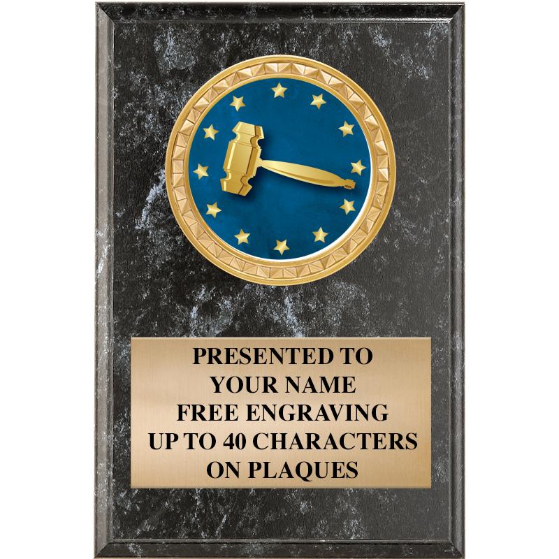 4" X 6" BLK MBL INSERT PLQ