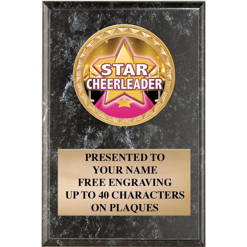 4" X 6" BLK MBL INSERT PLQ