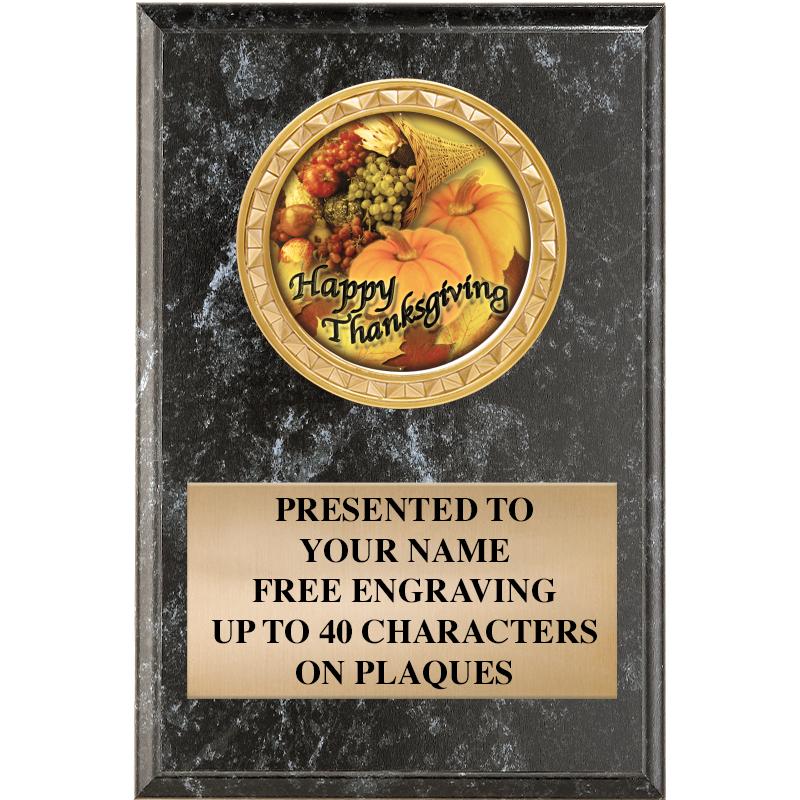 4" X 6" BLK MBL INSERT PLQ