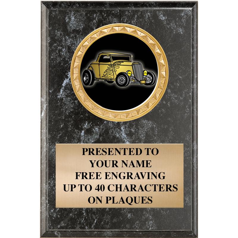 4" X 6" BLK MBL INSERT PLQ