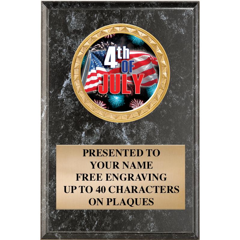 4" X 6" BLK MBL INSERT PLQ