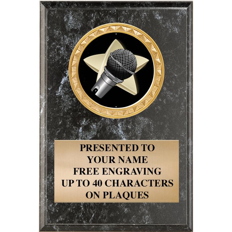 4" X 6" BLK MBL INSERT PLQ