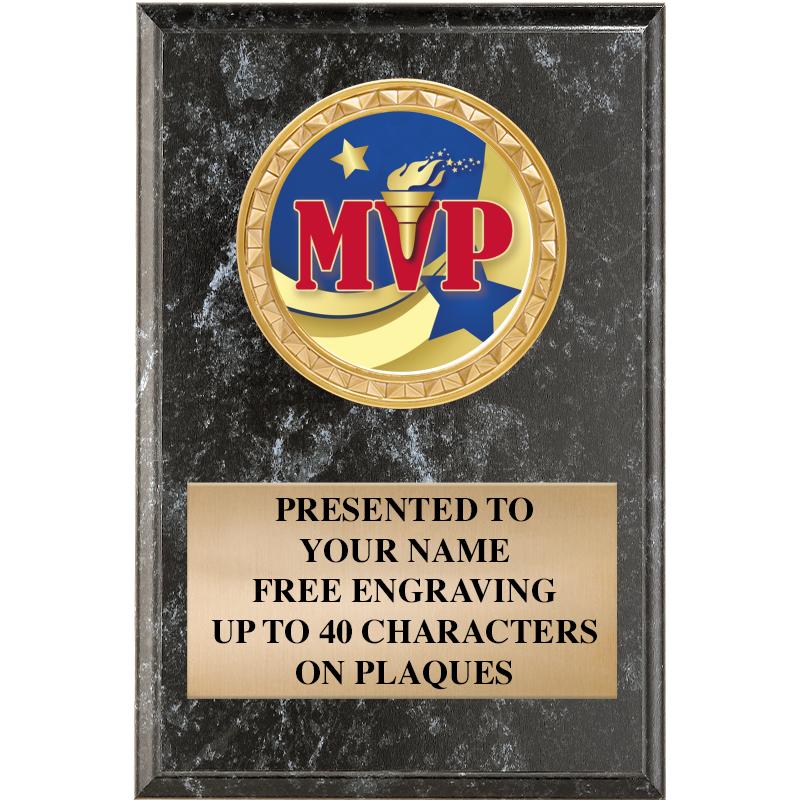 4" X 6" BLK MBL INSERT PLQ