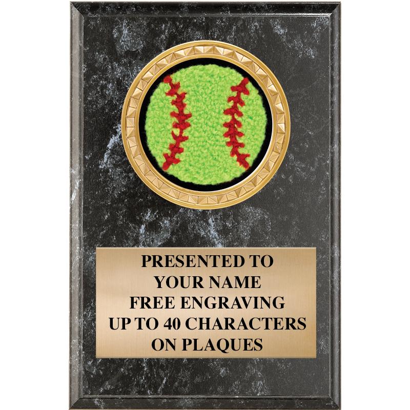 4" X 6" BLK MBL INSERT PLQ