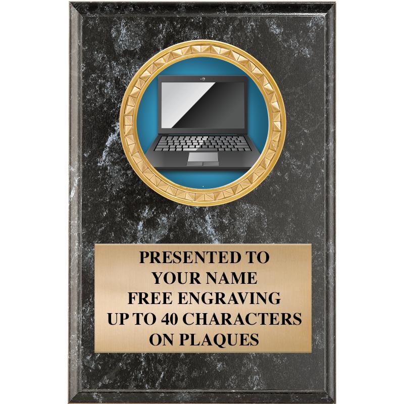 4" X 6" BLK MBL INSERT PLQ