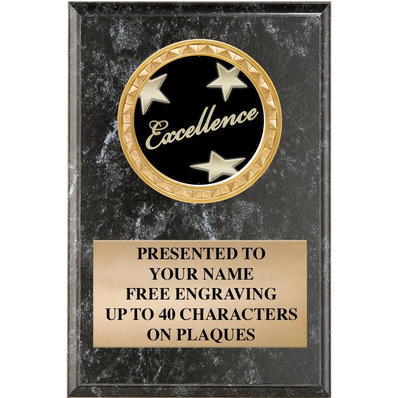 4" X 6" BLK MBL INSERT PLQ