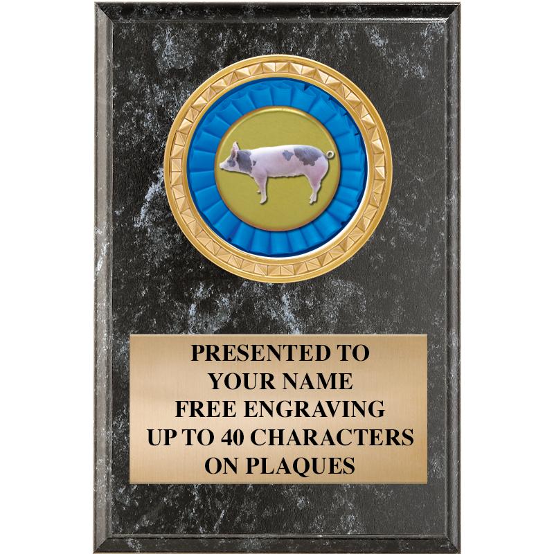 4" X 6" BLK MBL INSERT PLQ