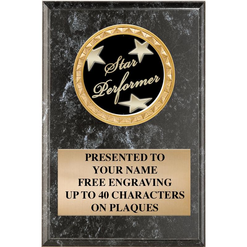 4" X 6" BLK MBL INSERT PLQ