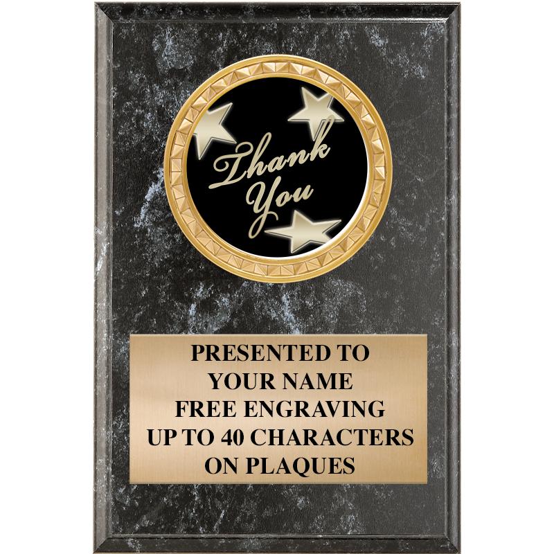 4" X 6" BLK MBL INSERT PLQ