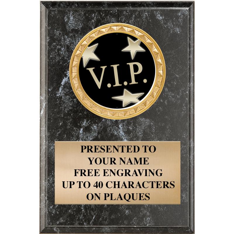 4" X 6" BLK MBL INSERT PLQ