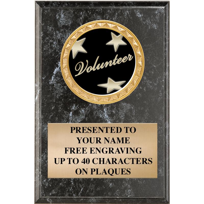 4" X 6" BLK MBL INSERT PLQ