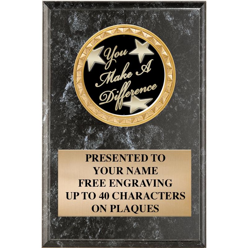 4" X 6" BLK MBL INSERT PLQ