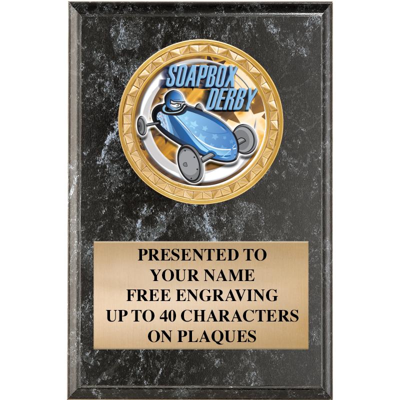 4" X 6" BLK MBL INSERT PLQ