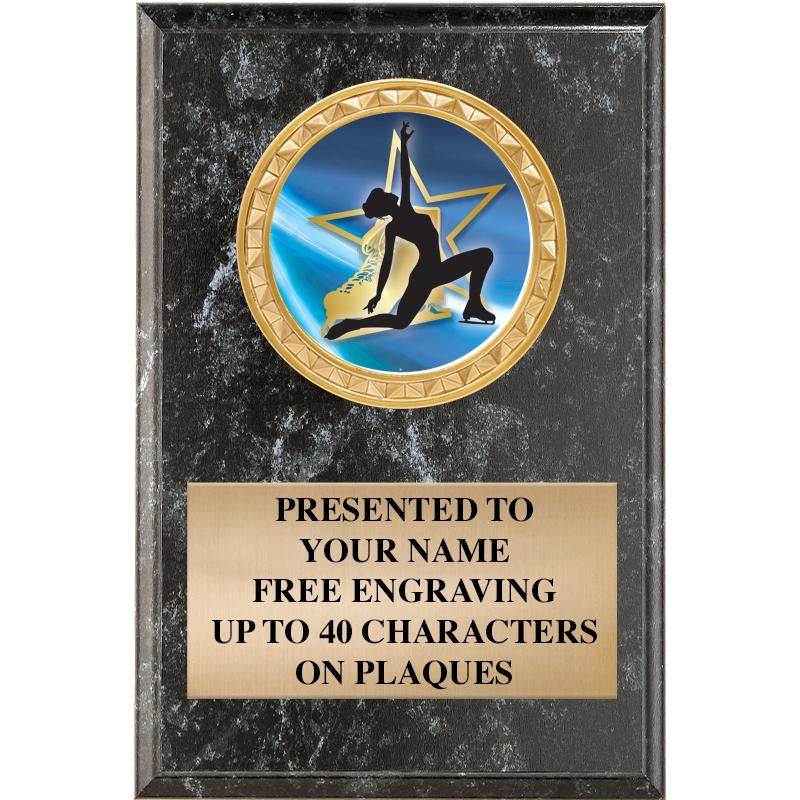 4" X 6" BLK MBL INSERT PLQ