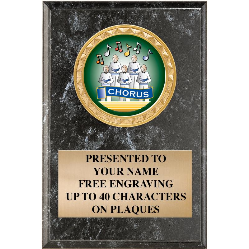 4" X 6" BLK MBL INSERT PLQ