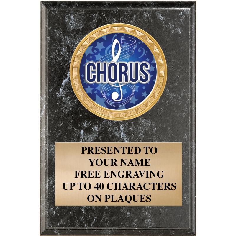 4" X 6" BLK MBL INSERT PLQ