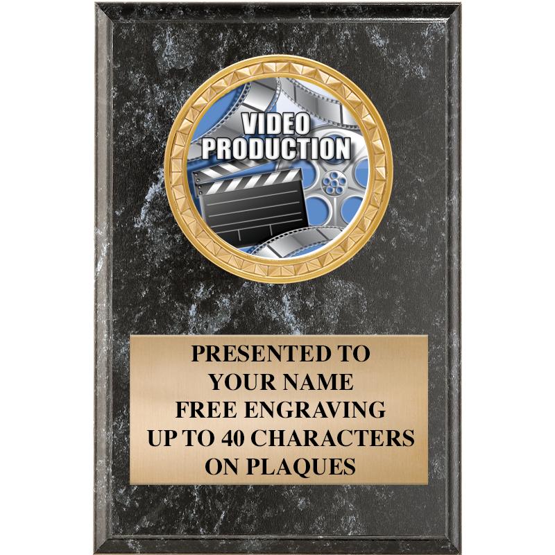 4" X 6" BLK MBL INSERT PLQ