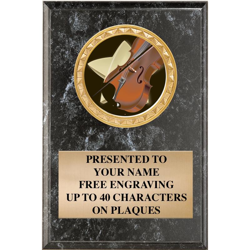 4" X 6" BLK MBL INSERT PLQ