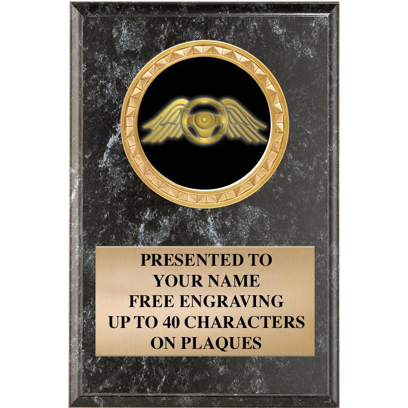 4" X 6" BLK MBL INSERT PLQ