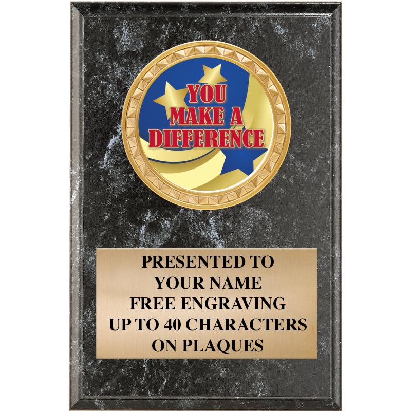 4" X 6" BLK MBL INSERT PLQ