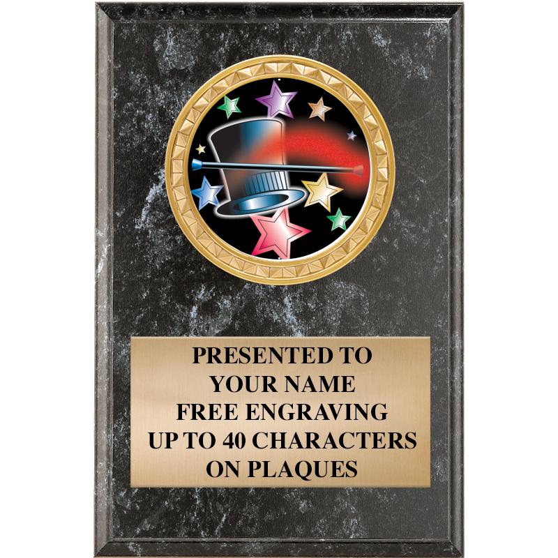 4" X 6" BLK MBL INSERT PLQ